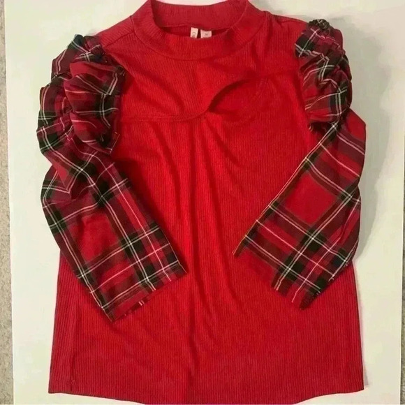 Cato Red and Green Plaid Shirt Medium - Picture 4 of 8